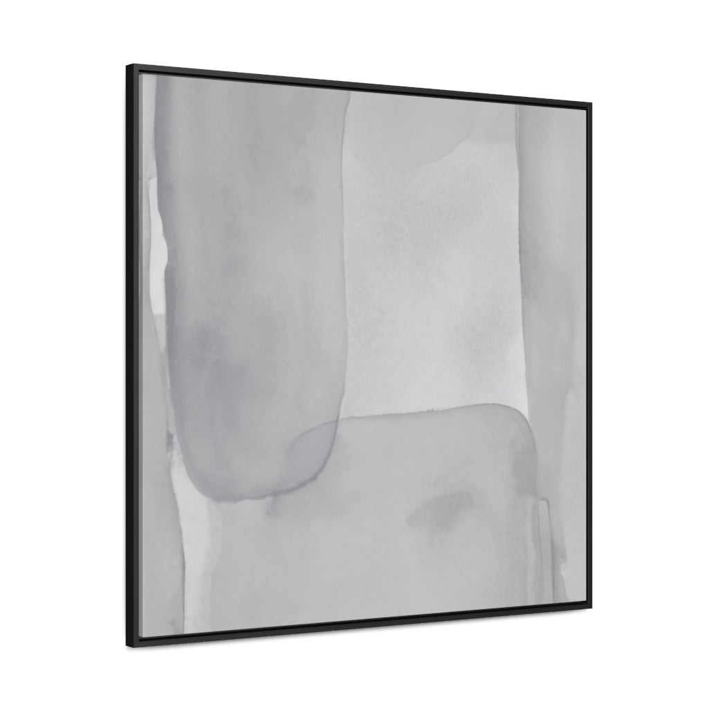 Light Gray Painted Watercolor Styled Abstract Framed Canvas