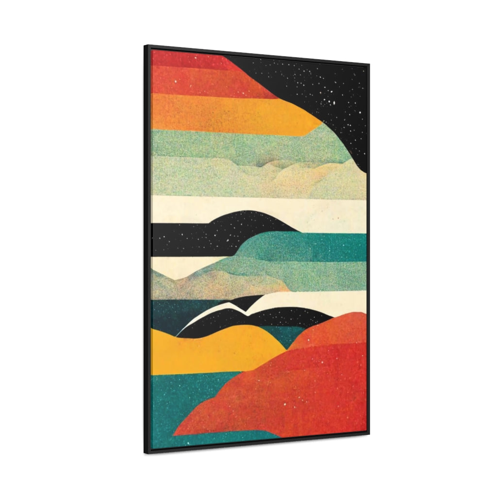 Day, Night, and Clouds from a Plane Abstract Framed Canvas