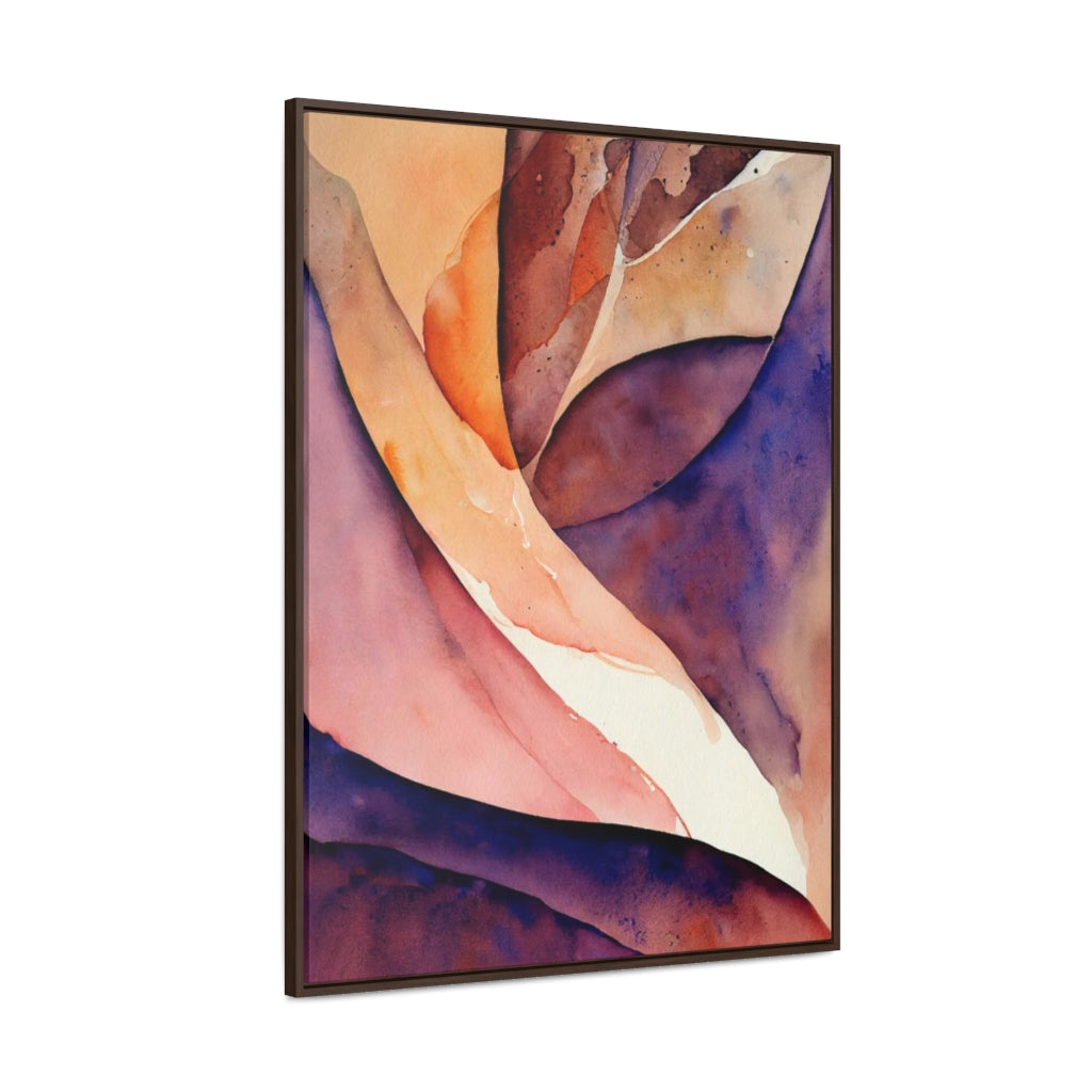 Purple and Pink Vapors Abstract Framed Canvas