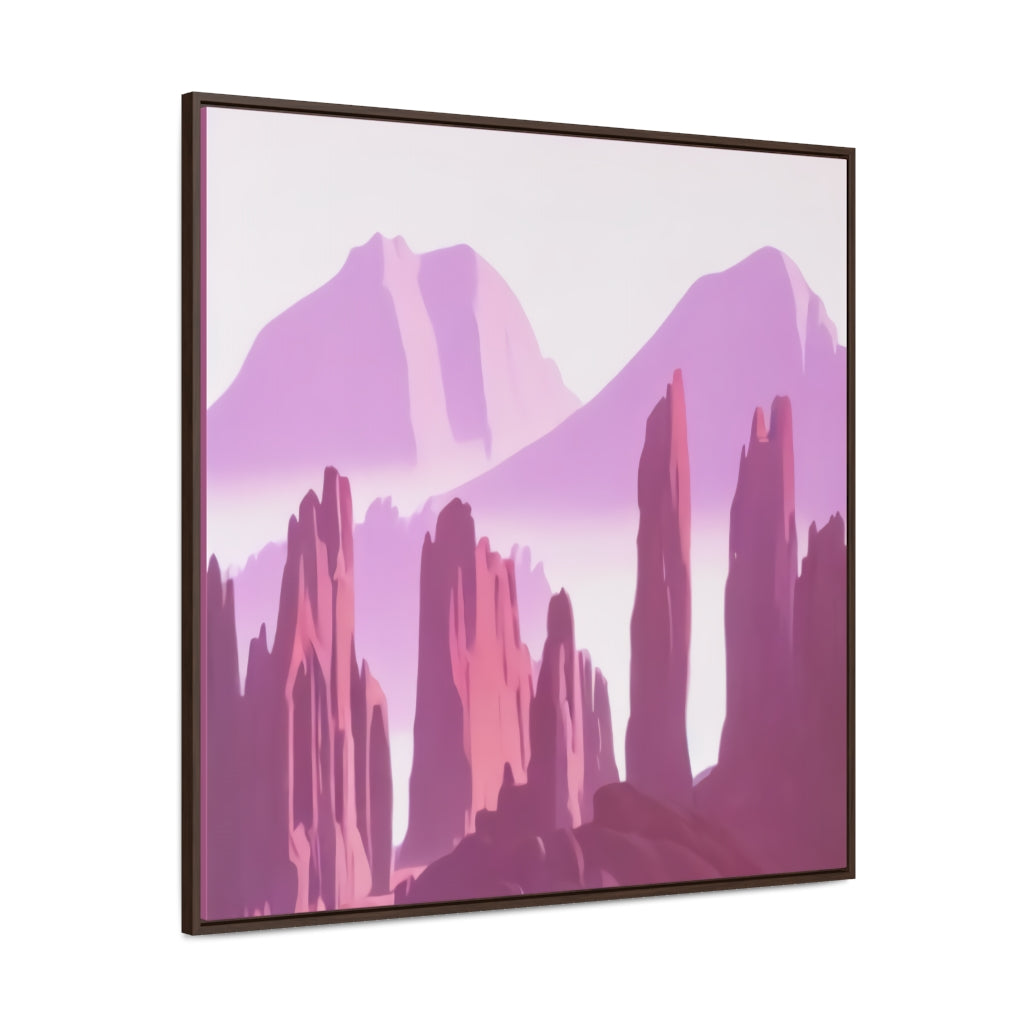 Dreamy Pink Retro Canyon Spires Framed Canvas