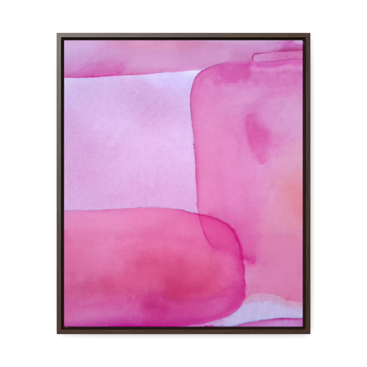 Fuchsia Pink Watercolor Style Abstract Framed Canvas