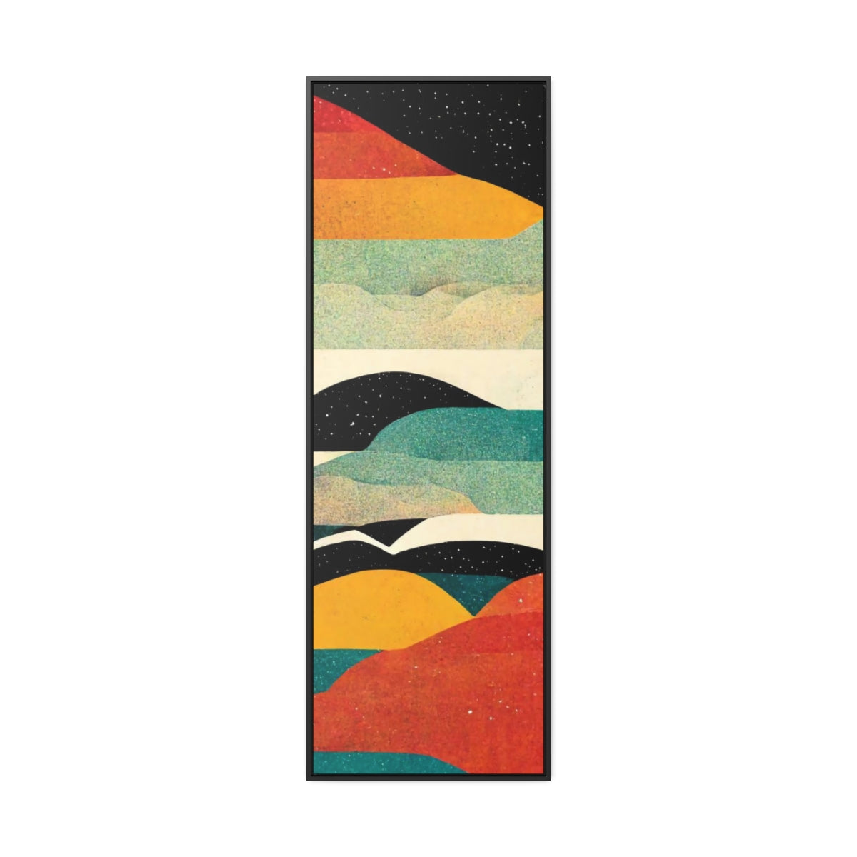 Day, Night, and Clouds from a Plane Abstract Framed Canvas
