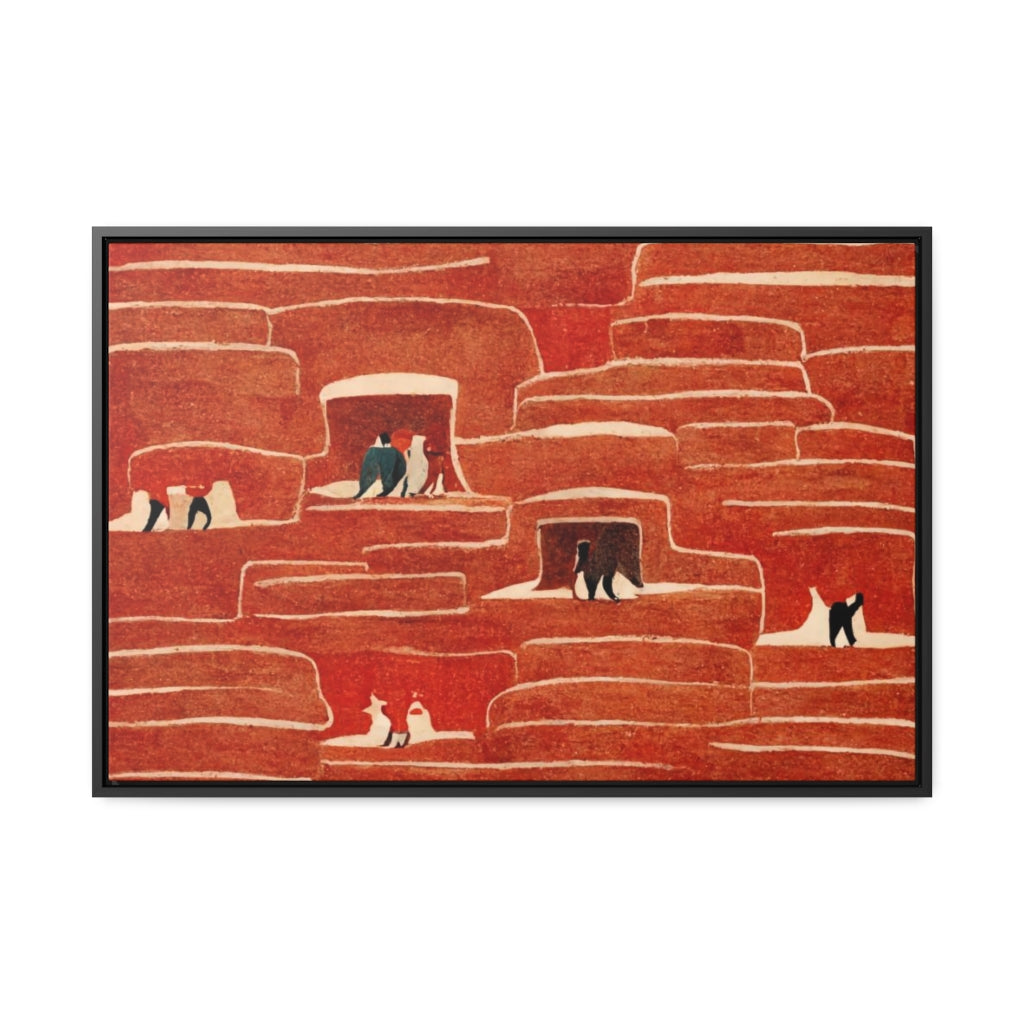 All Red Cliff Dwellings Framed Canvas