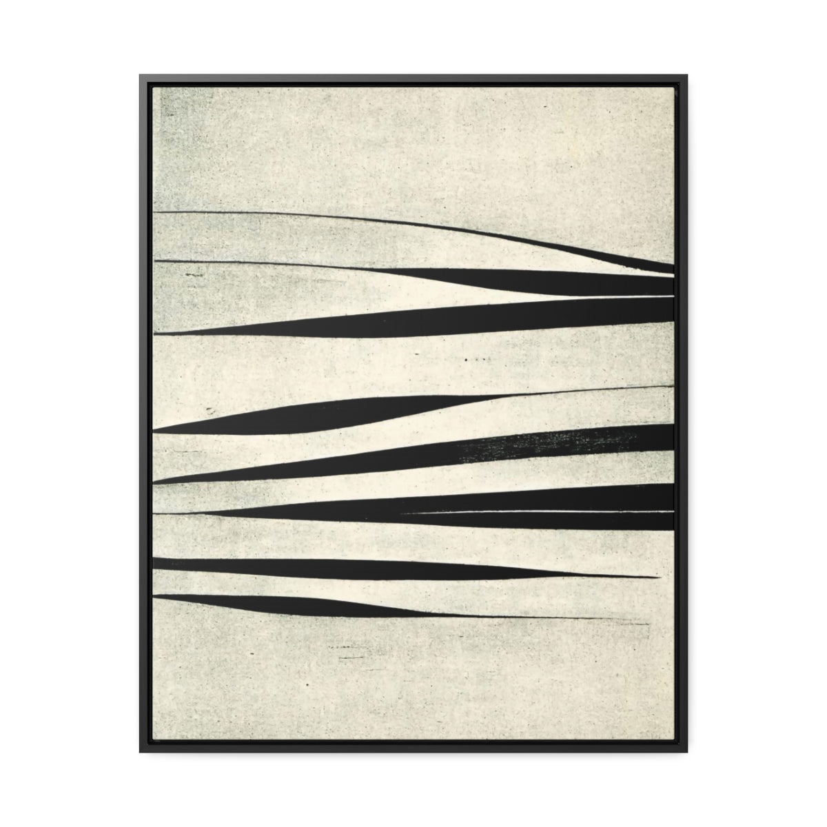 Off-White and Black Stripes Abstract - Framed Canvas