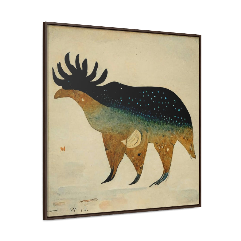 Elk Spirit Square Framed Canvas