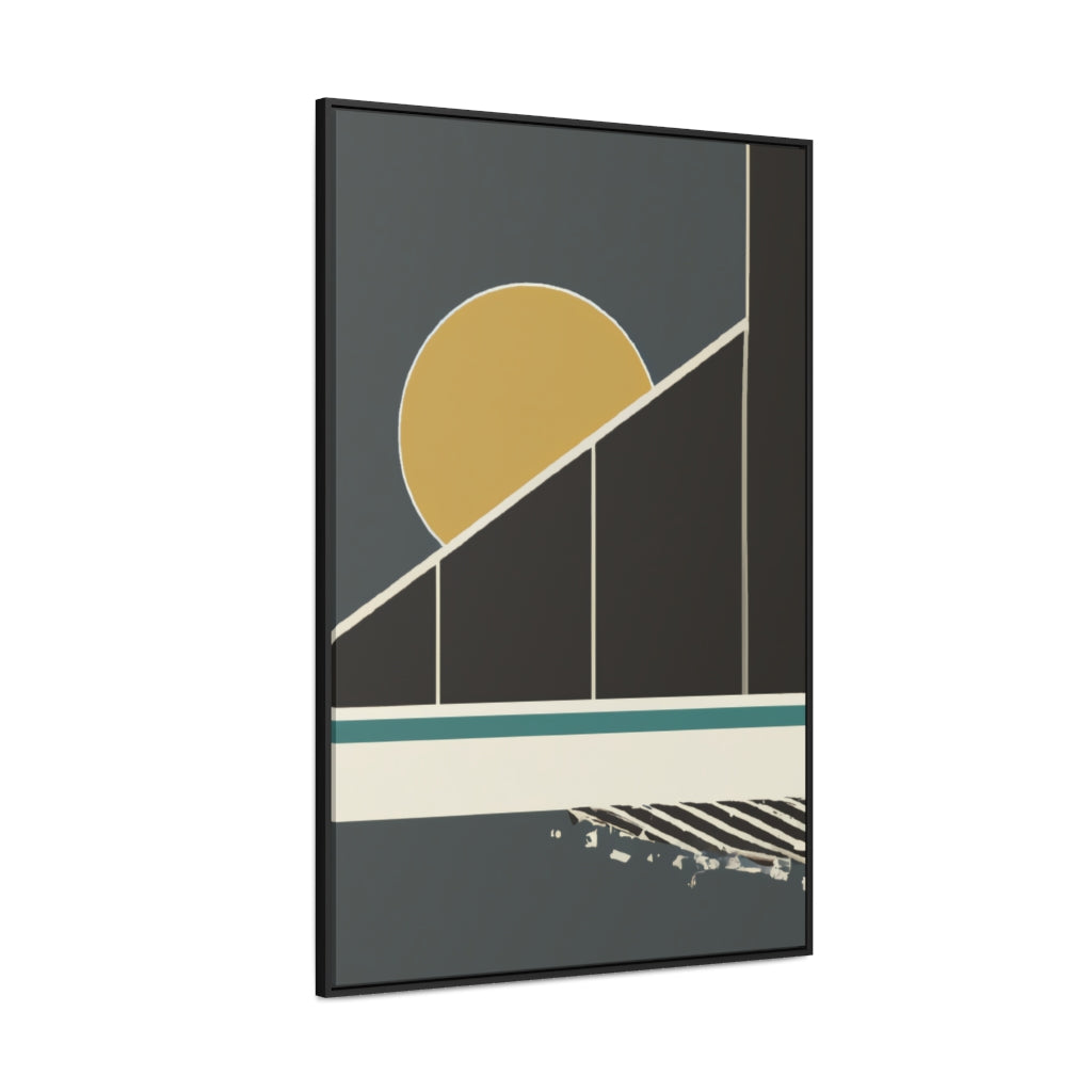 Sun Behind a Building Abstract Framed Canvas