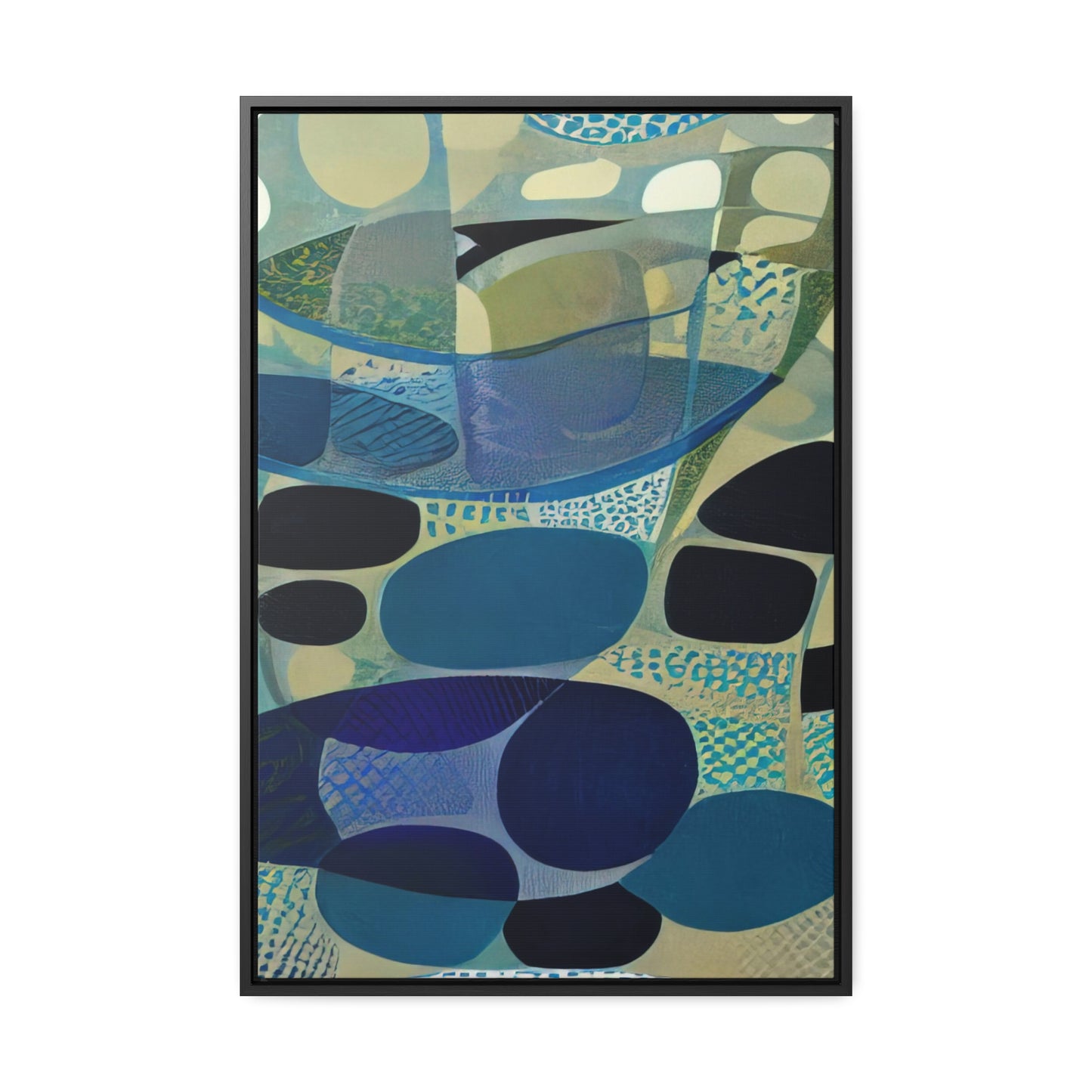 Pond in a Dream Abstract Framed Canvas