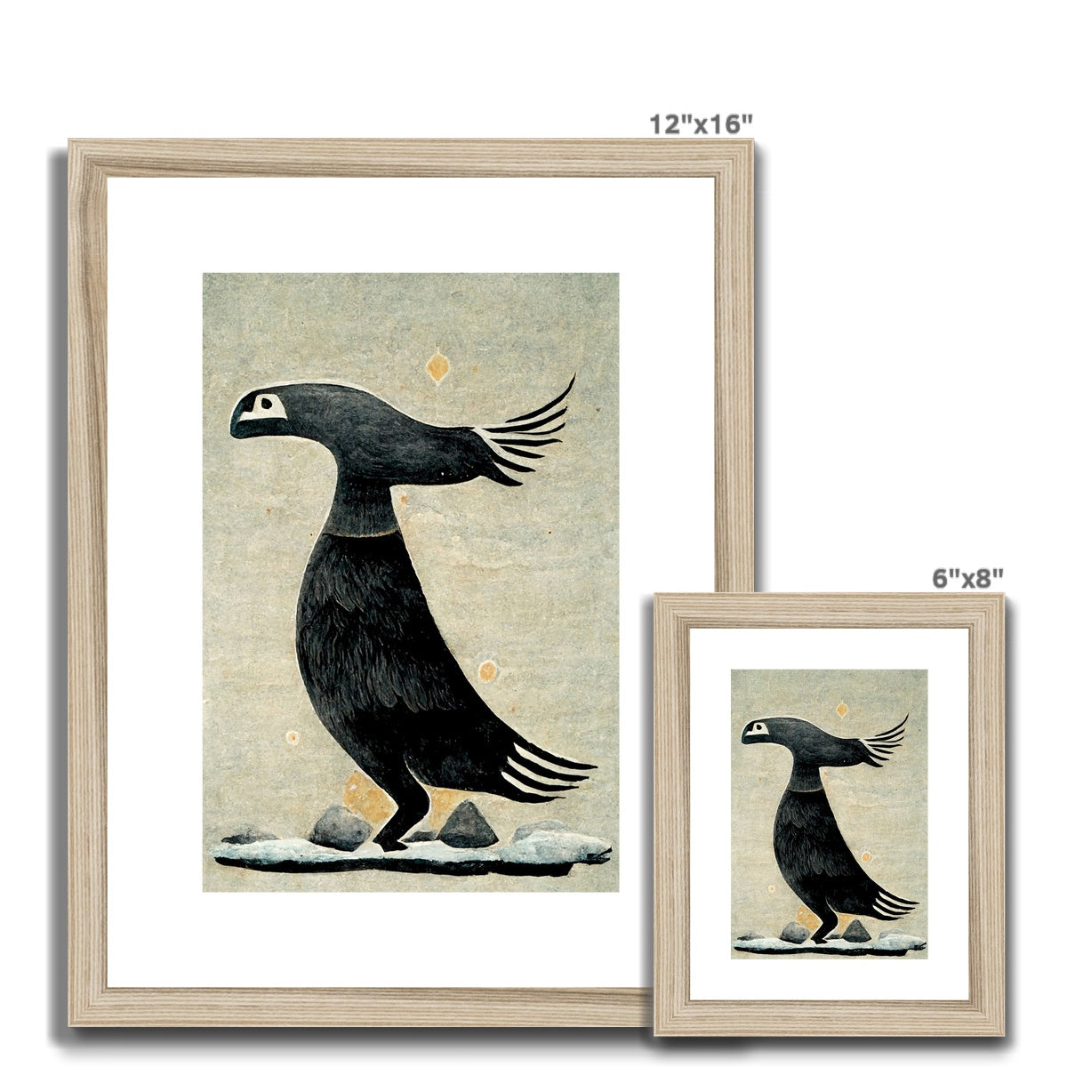 Double Raven Figure Framed & Mounted Print