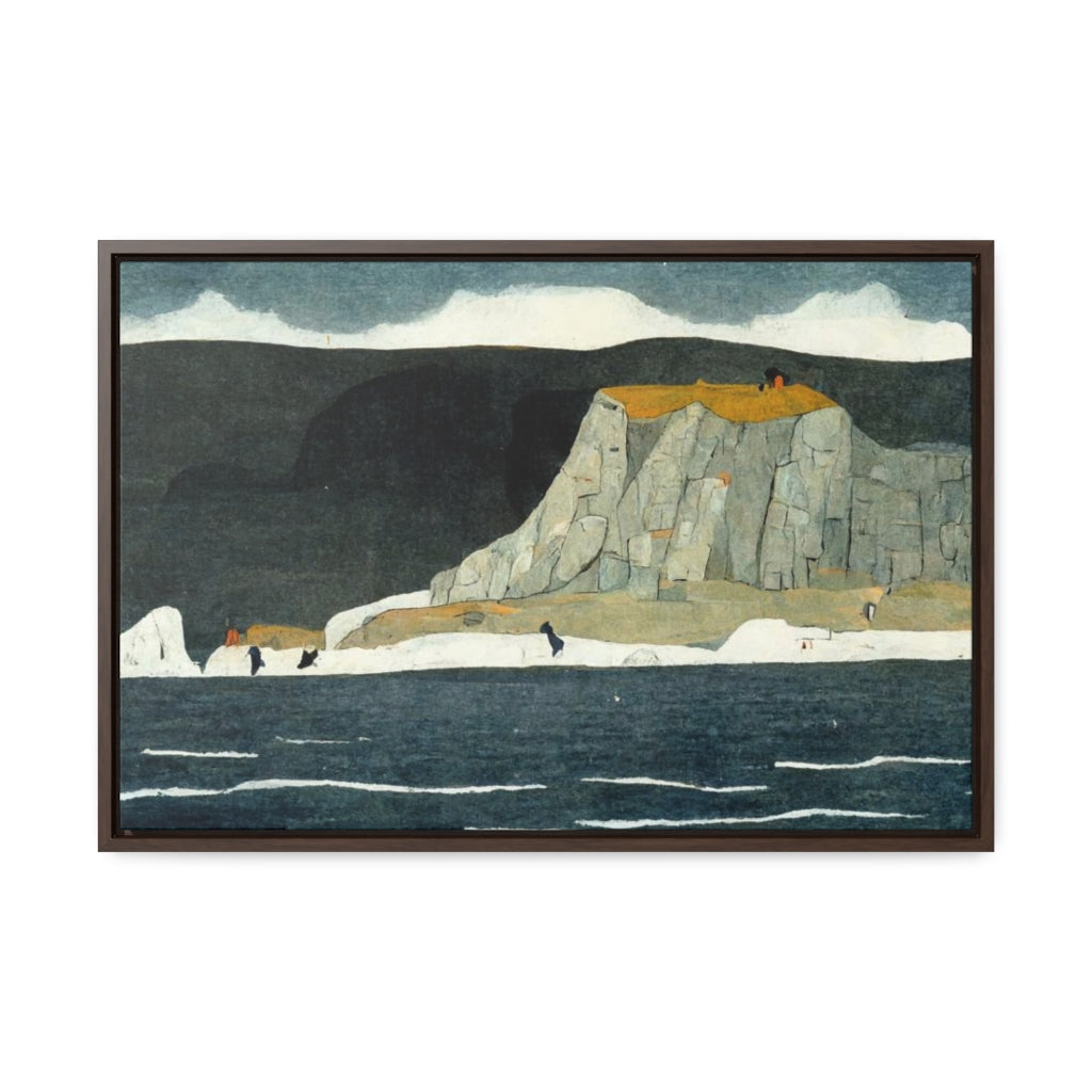 Cliff by the Sea Framed Canvas
