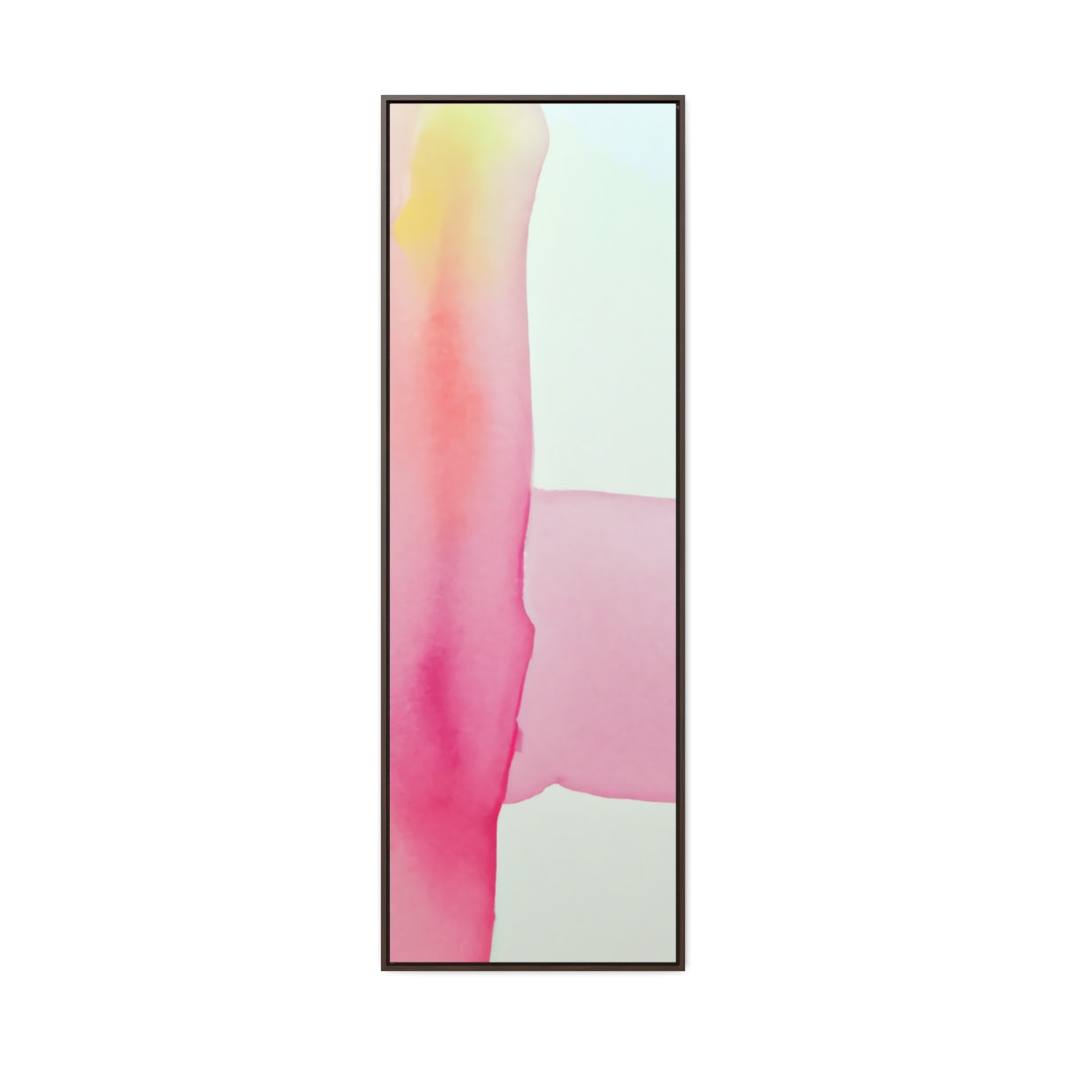 Pastel Pink Watercolor Style Stripes Abstract Framed Canvas