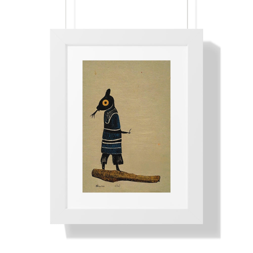 Strange Figure and Log - Framed Art Print