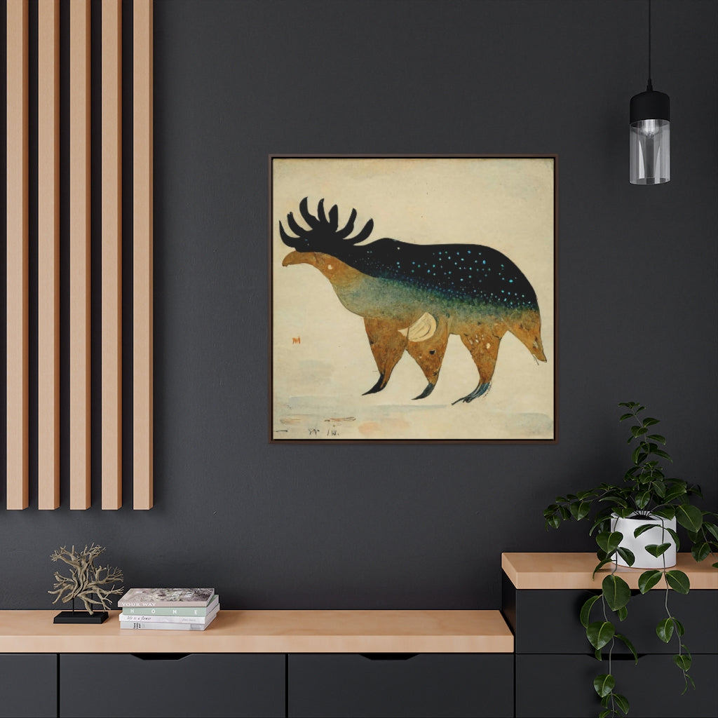 Elk Spirit Square Framed Canvas