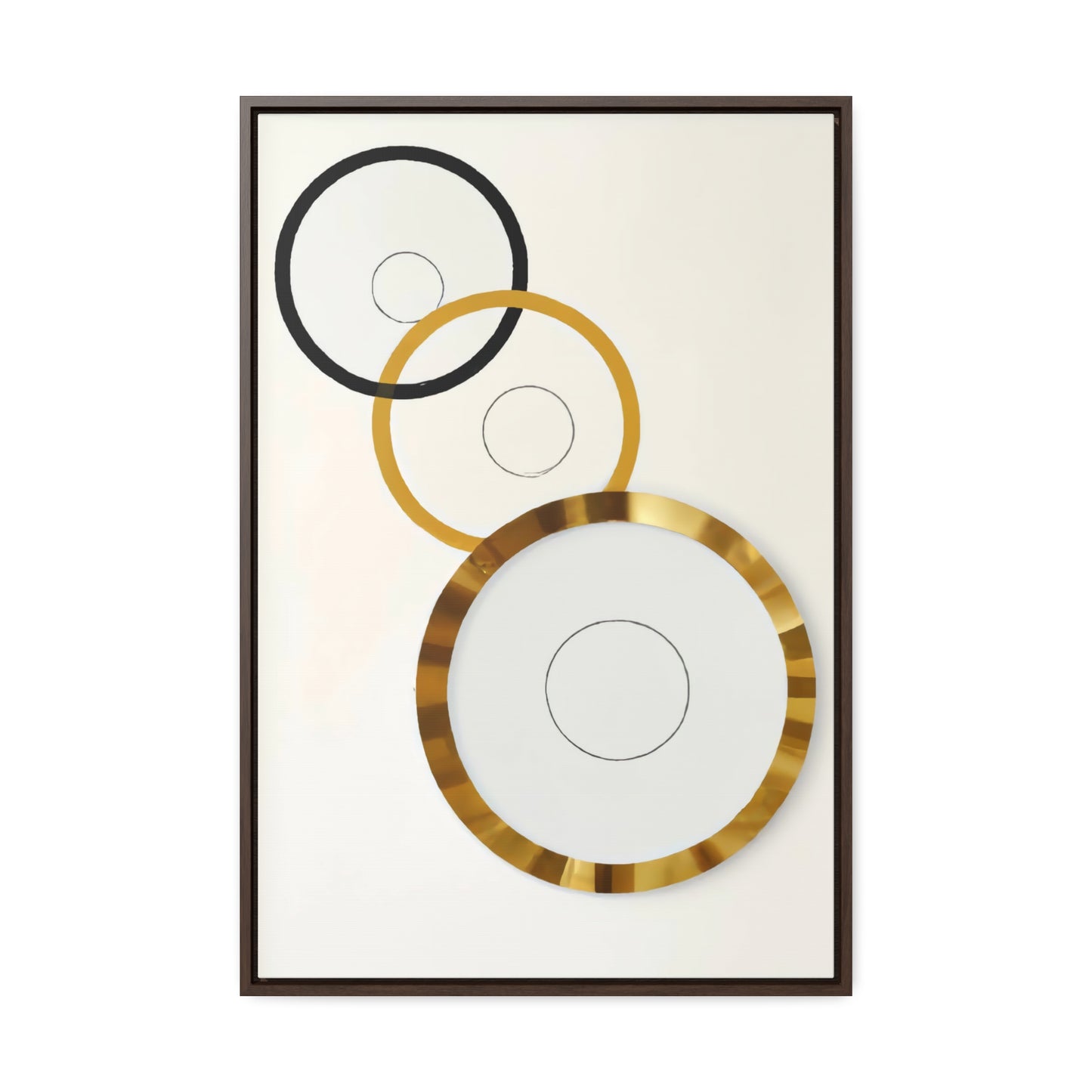 Midcentury Rings Abstract Framed Canvas