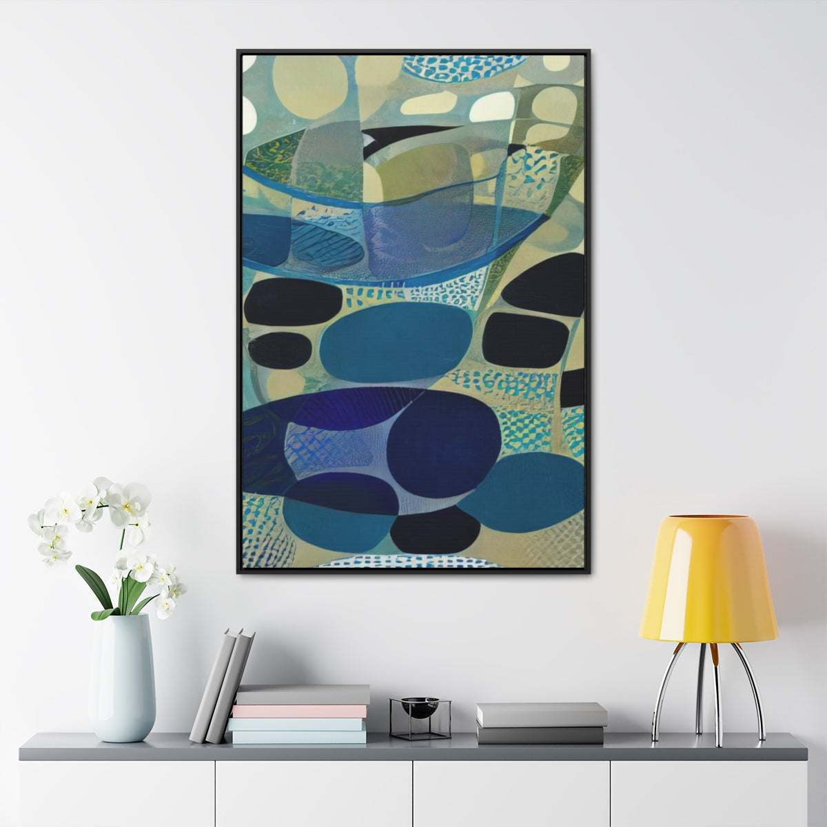Pond in a Dream Abstract Framed Canvas