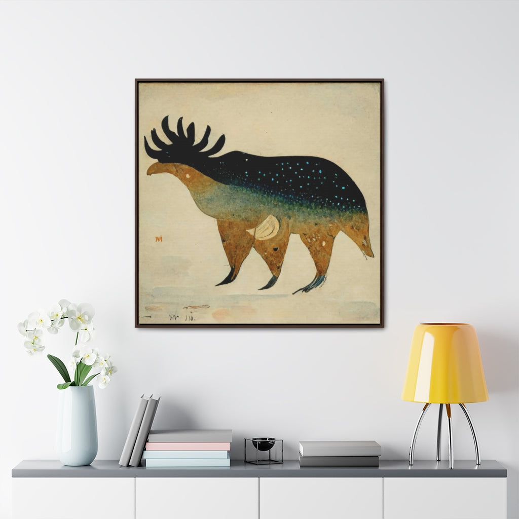 Elk Spirit Square Framed Canvas