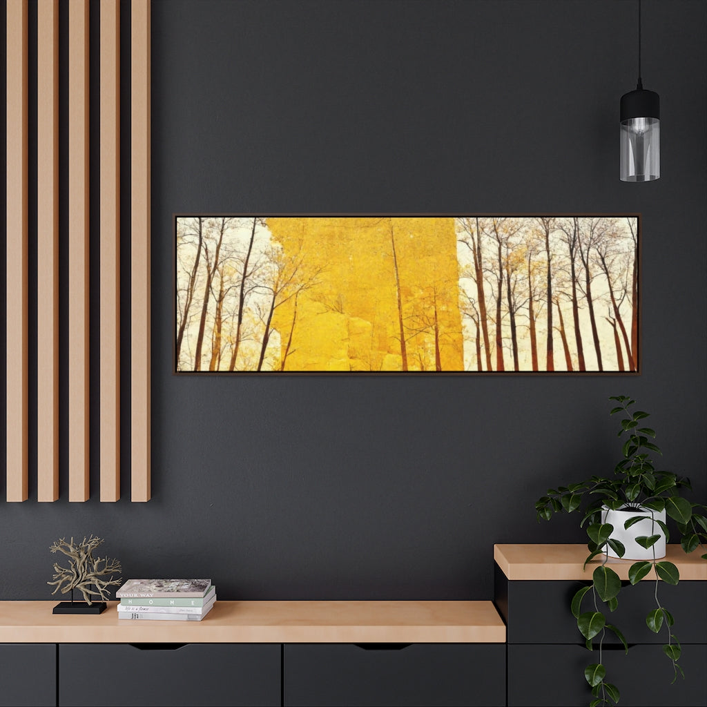Late Autumn Trees Panoramic Framed Canvas
