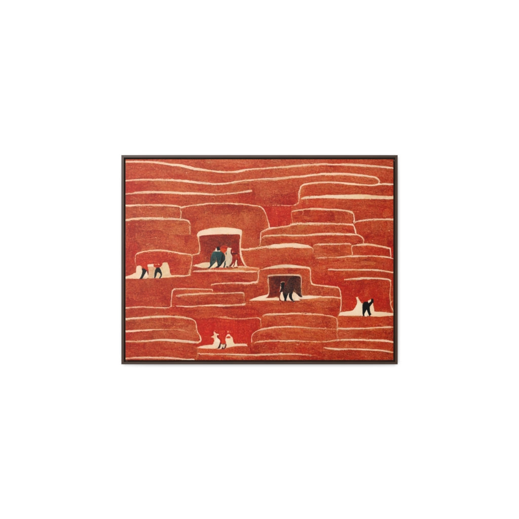 All Red Cliff Dwellings Framed Canvas