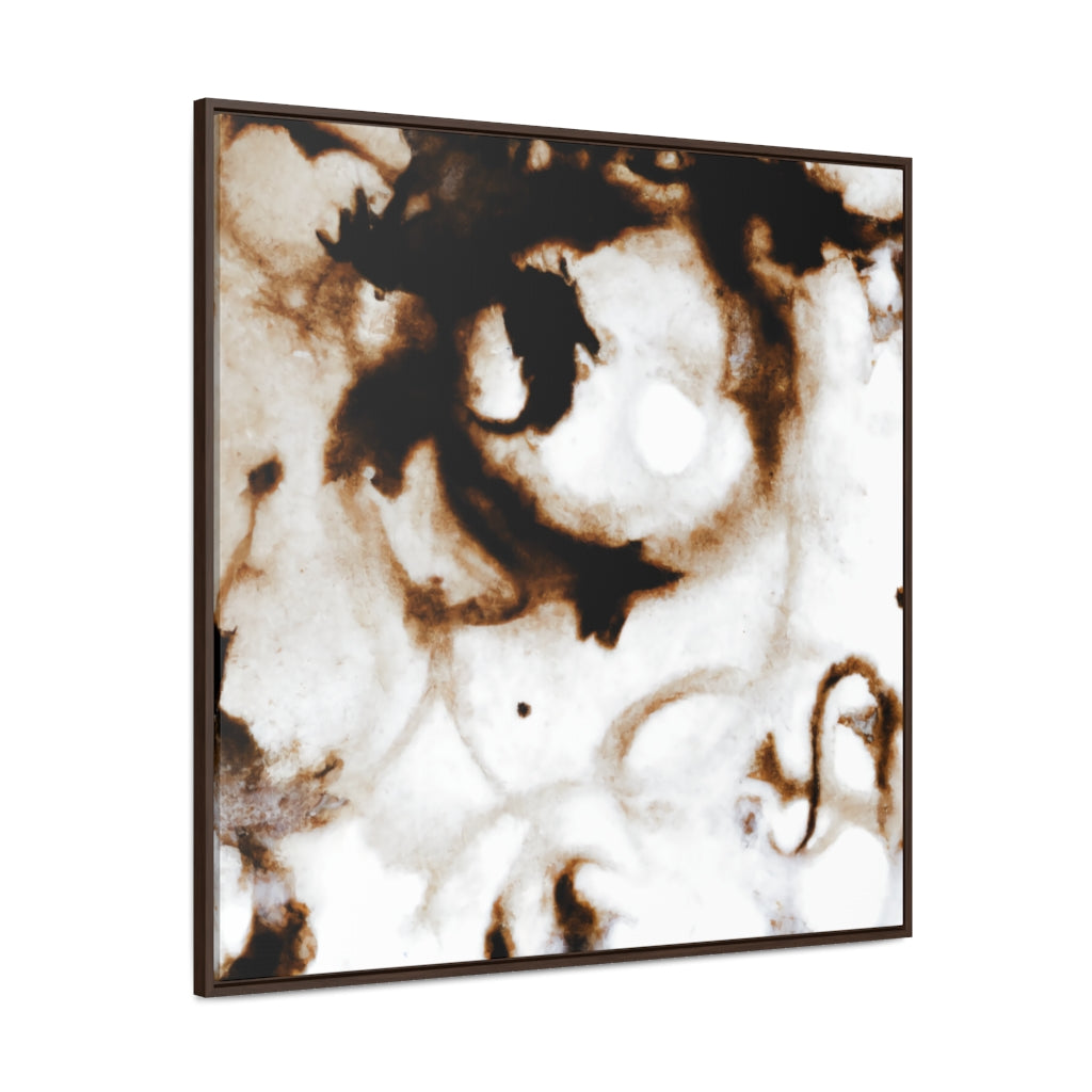 Darkened Bronze Alcohol Ink Abstract Framed Canvas