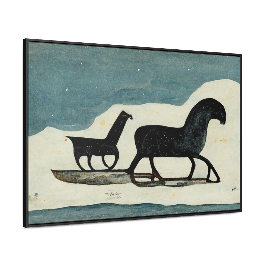 Far North Style Horses Framed Canvas