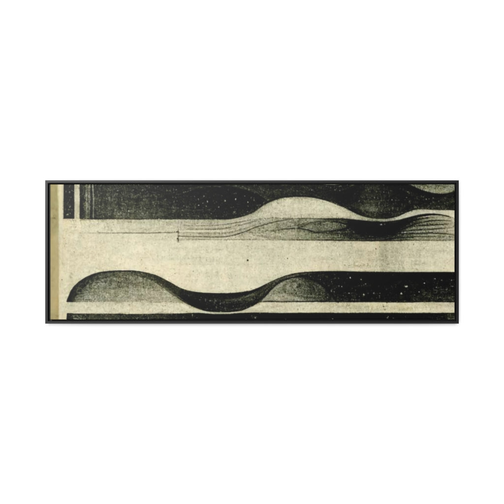 Tan and Black Stripes Abstract Framed Canvas