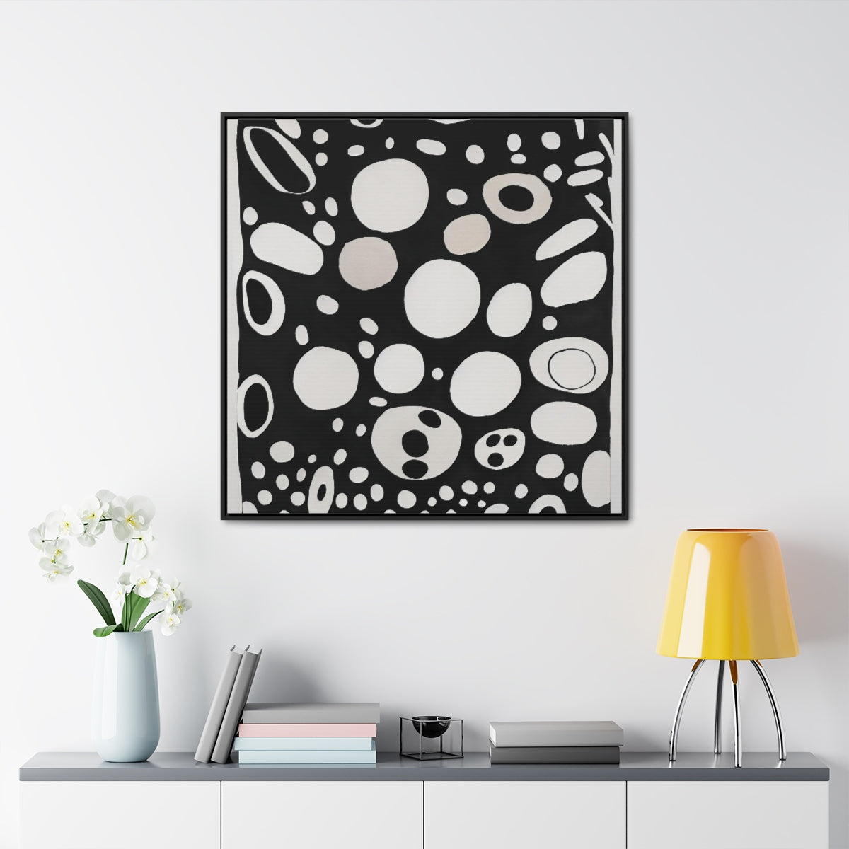 Retro Noir Petri Dish Framed Canvas