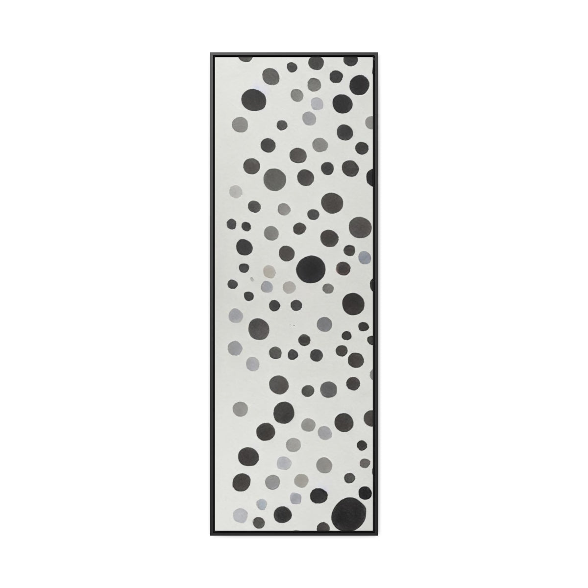Black and Gray Dots Retro Abstract Framed Canvas