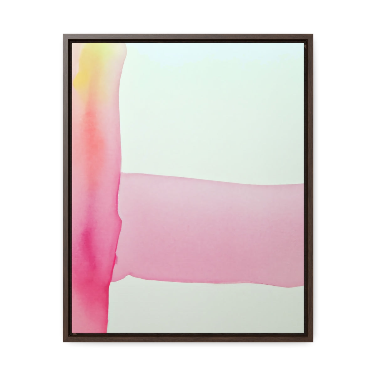 Pastel Pink Watercolor Style Stripes Abstract Framed Canvas