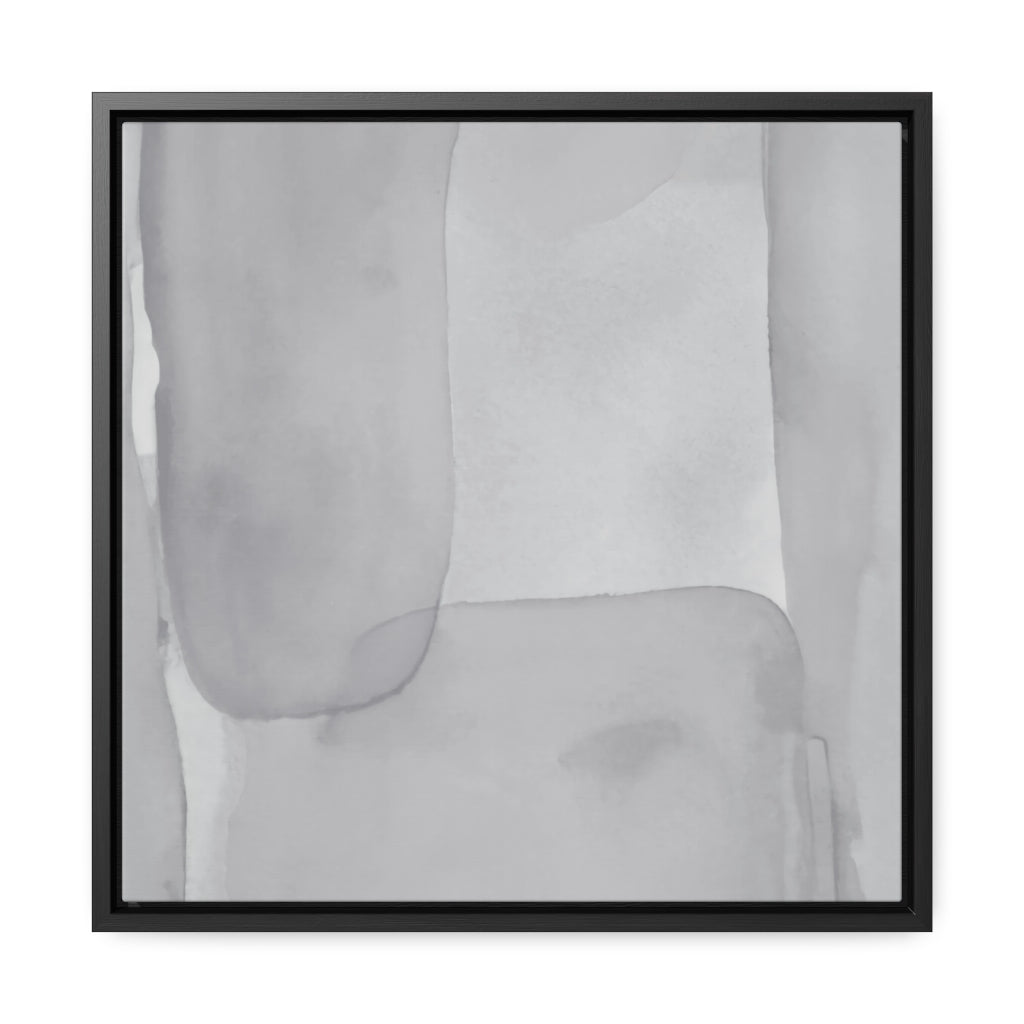 Light Gray Painted Watercolor Styled Abstract Framed Canvas