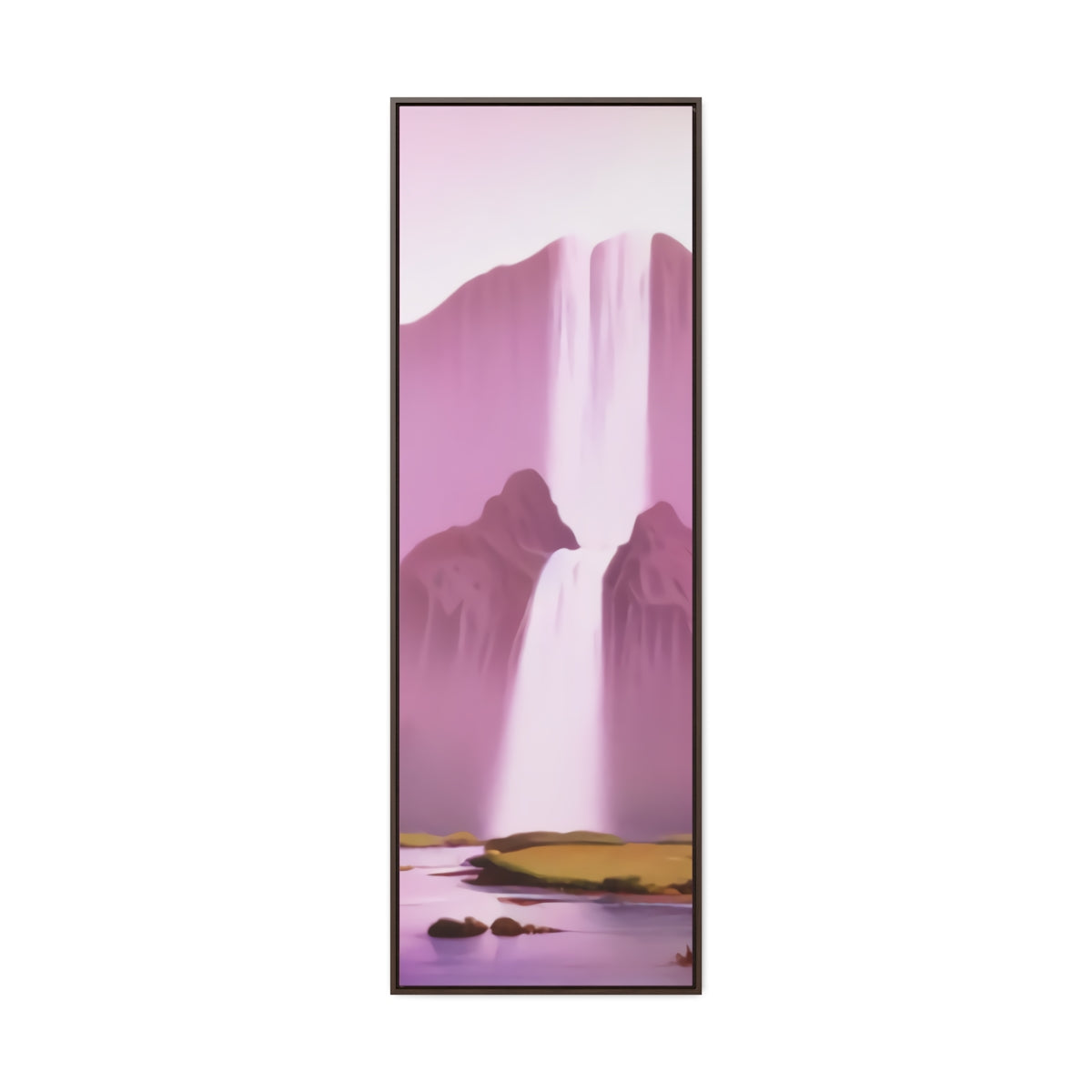 Dreamy Pink Retro Waterfall Framed Canvas