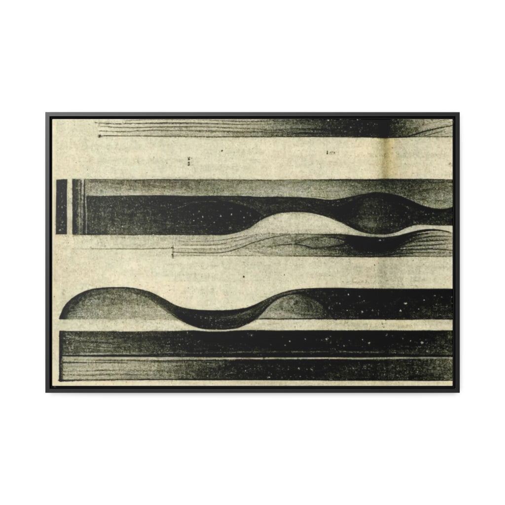 Tan and Black Stripes Abstract Framed Canvas