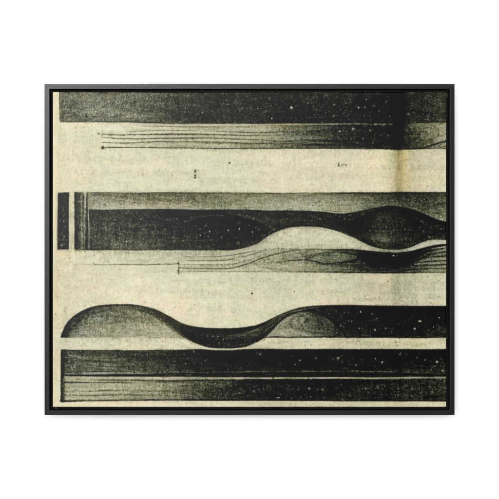 Tan and Black Stripes Abstract Framed Canvas