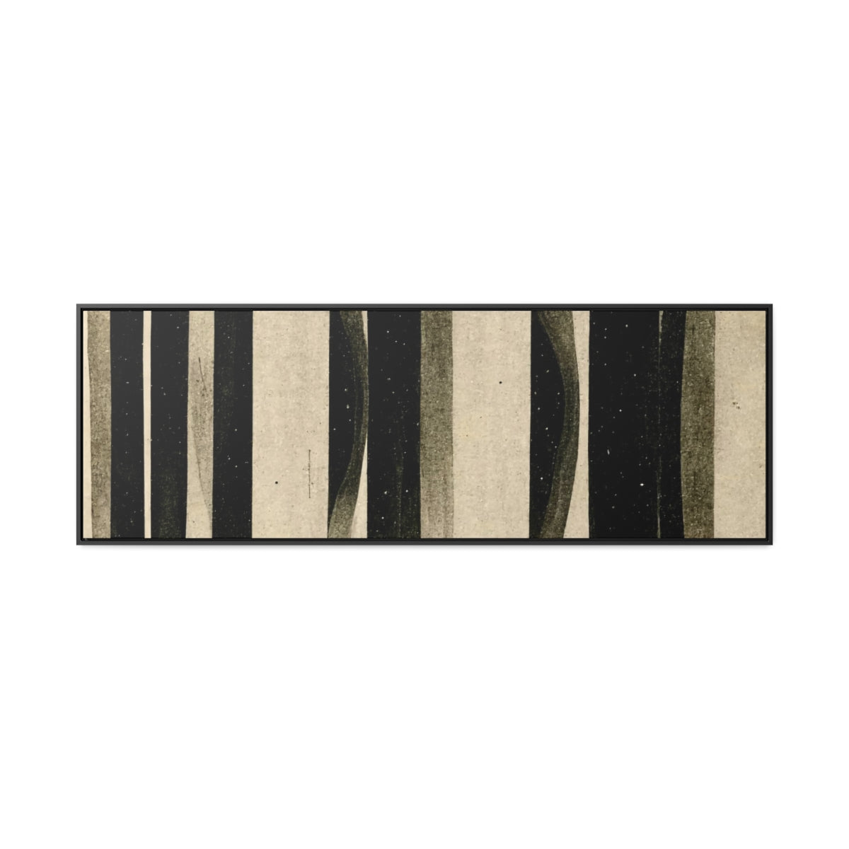Black and Tan Retro Stripes Framed Canvas
