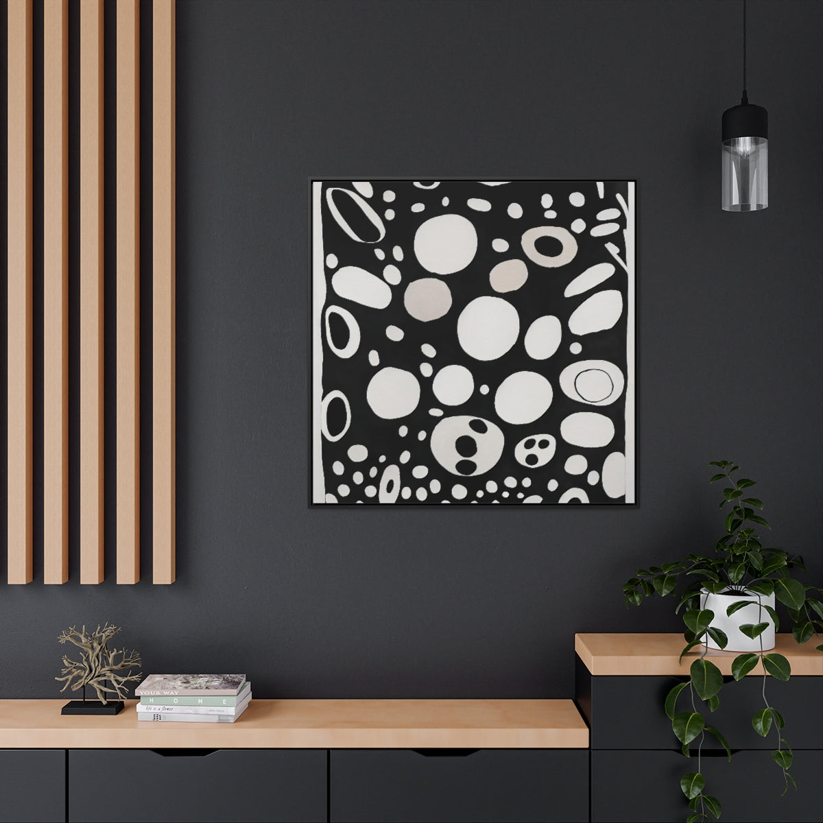 Retro Noir Petri Dish Framed Canvas