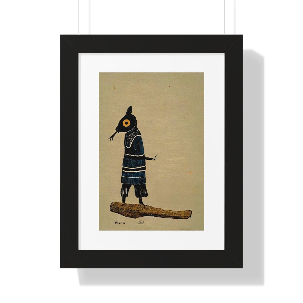 Strange Figure and Log - Framed Art Print