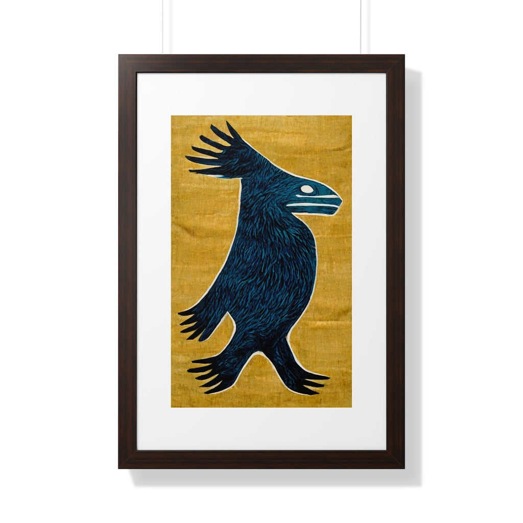 Blue Birdfish Figure Framed Art Print