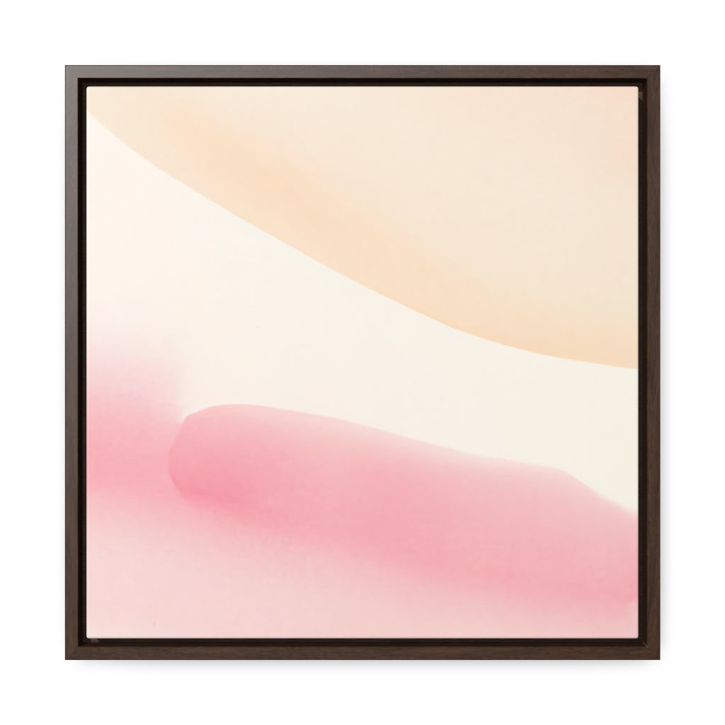 Pastel Peach Painted Watercolor Style Abstract Framed Canvas