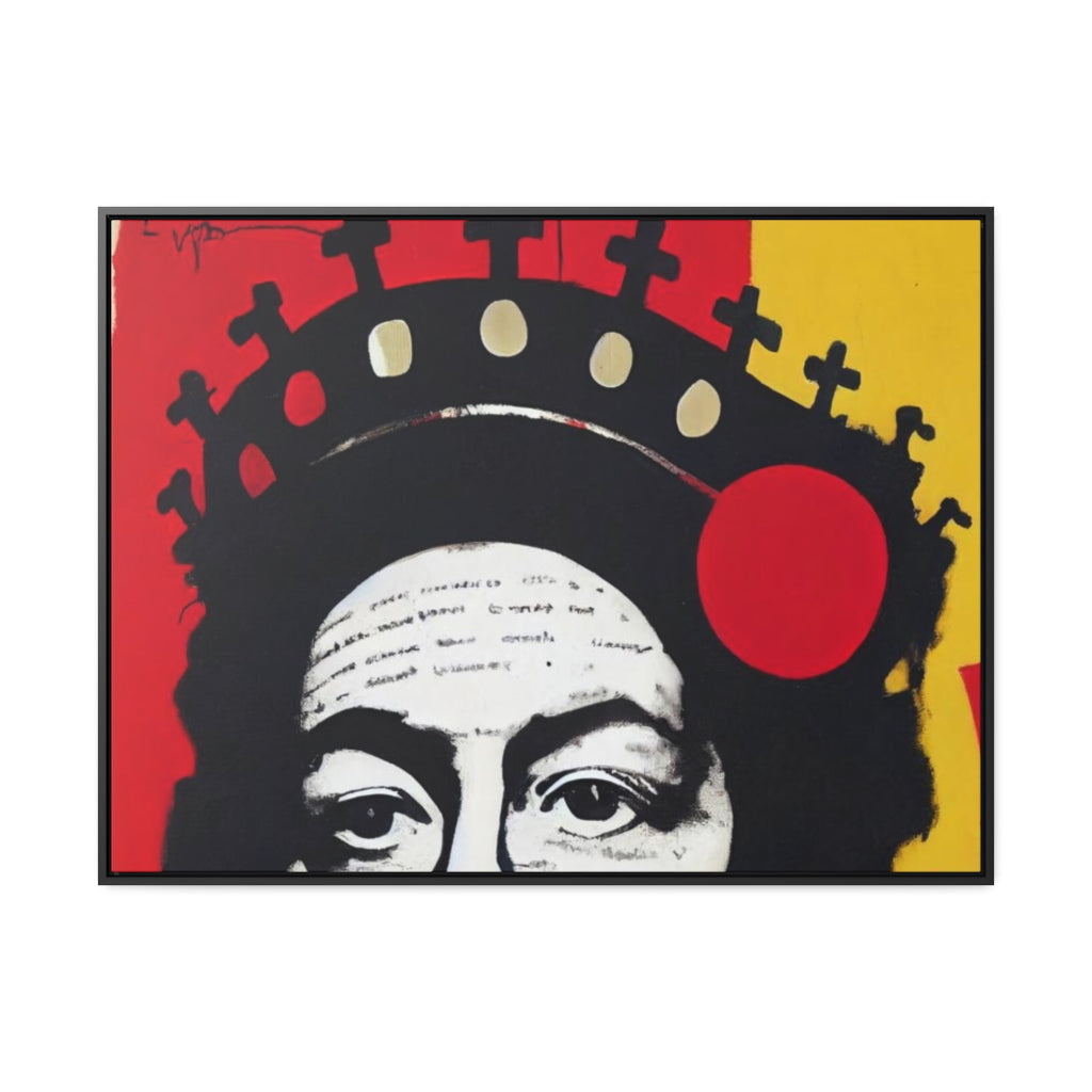 The Queen Peekin' Framed Canvas