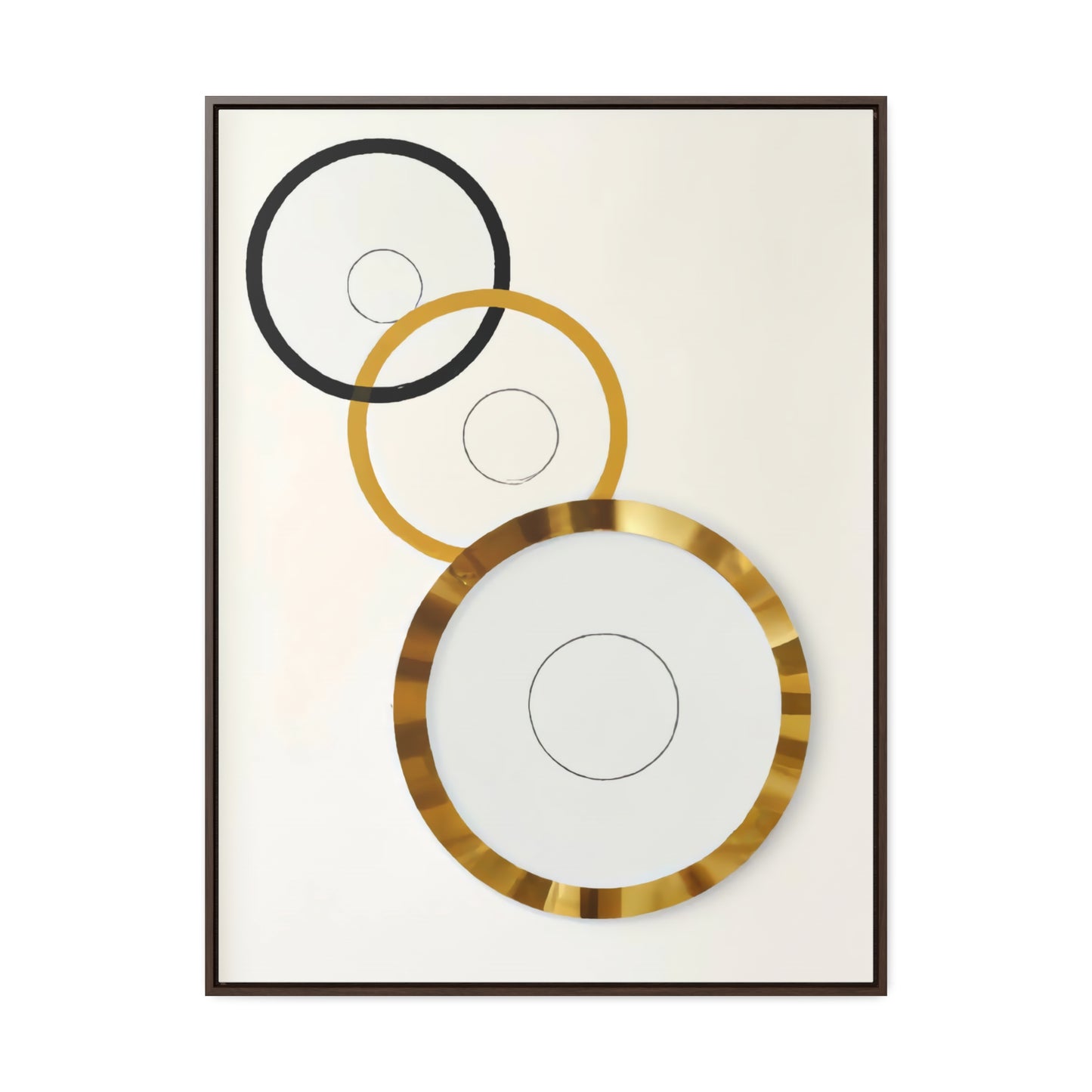 Midcentury Rings Abstract Framed Canvas