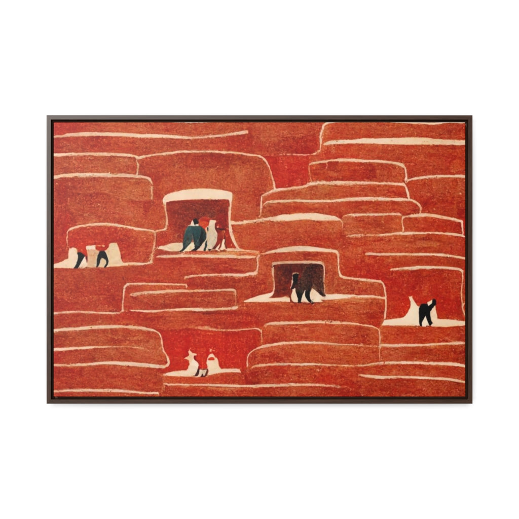 All Red Cliff Dwellings Framed Canvas