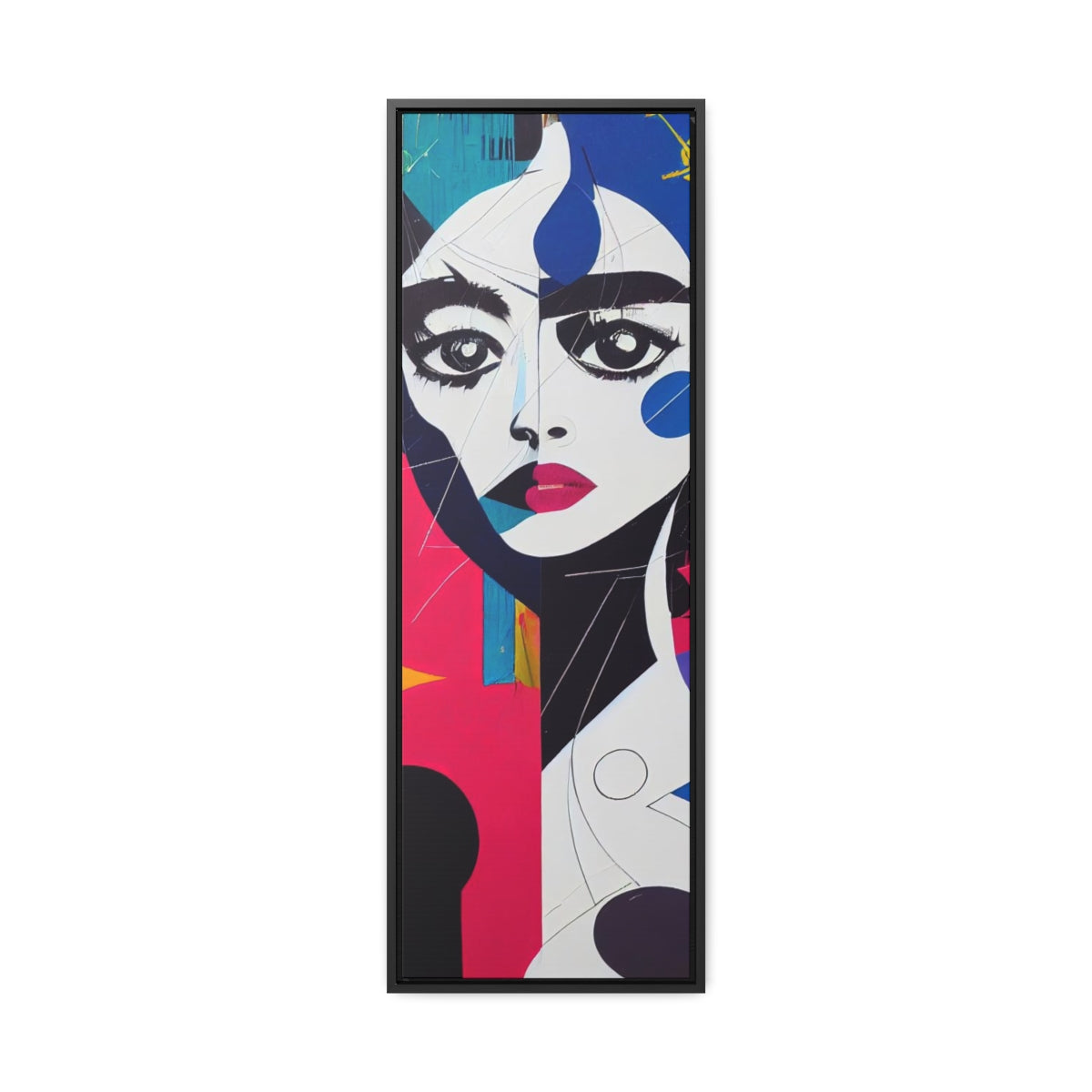 Big Eyes in Pink and Blue Framed Canvas