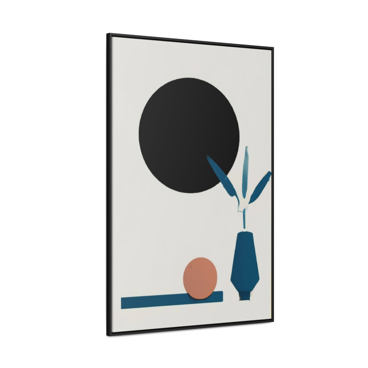Midcentury Lucky Vase Abstract Framed Canvas