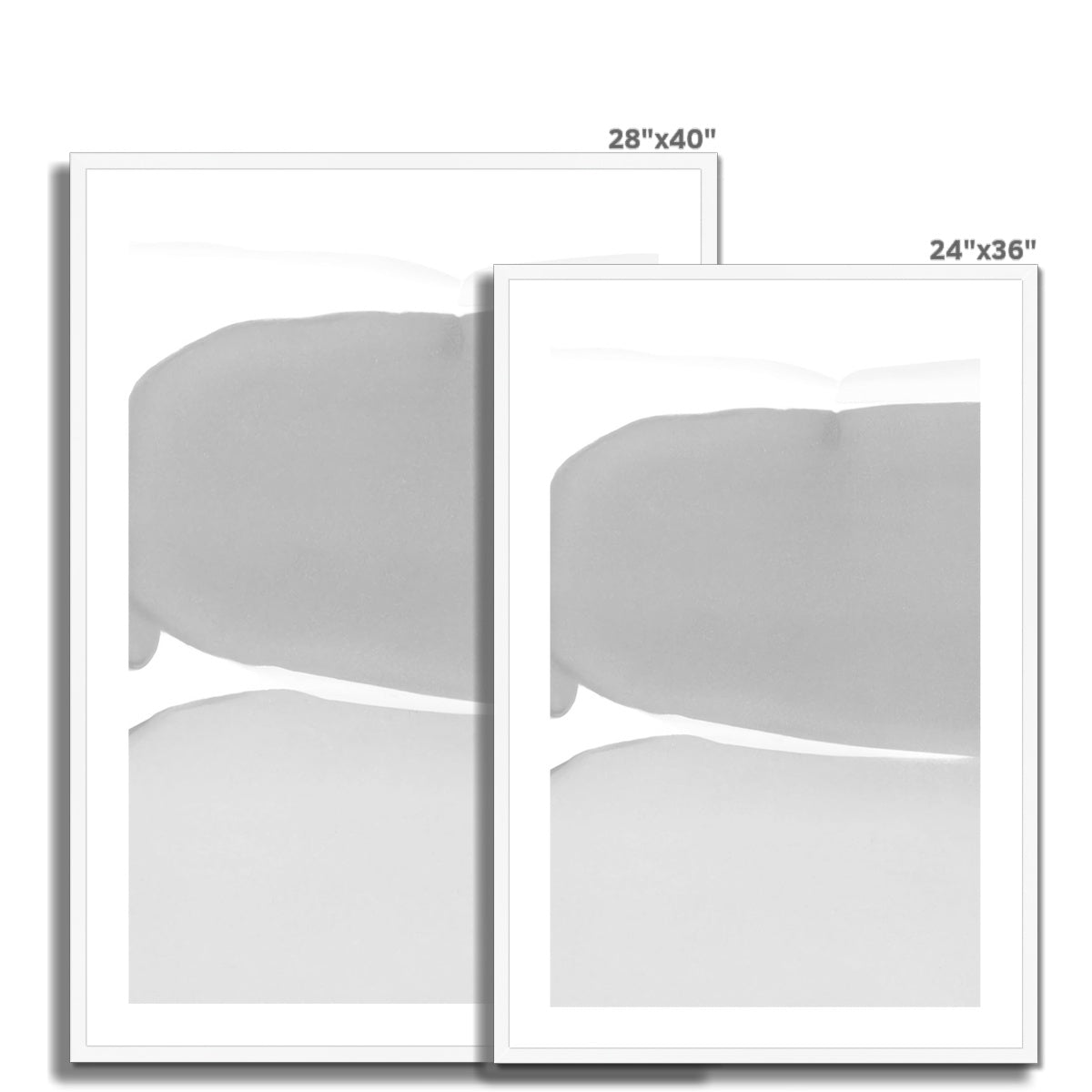 Gray on White Abstract Framed & Mounted Art Print