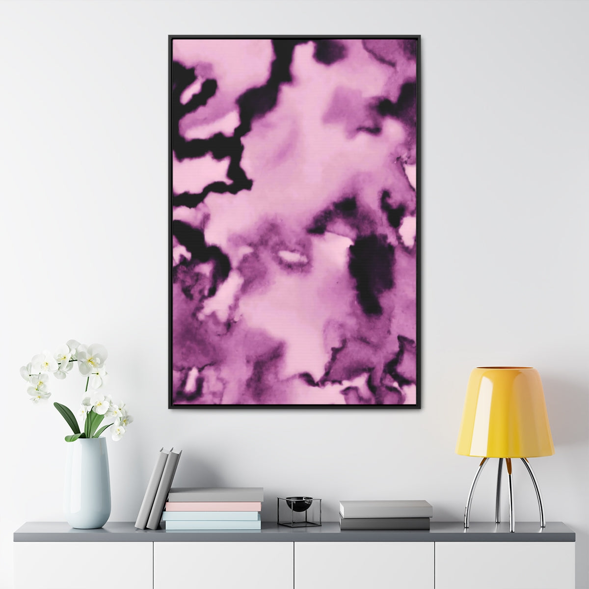 Purple Magic Window Abstract Framed Canvas