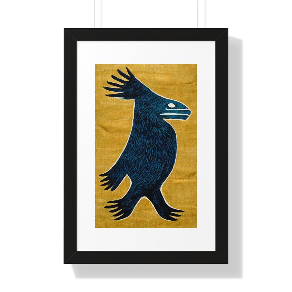 Blue Birdfish Figure Framed Art Print