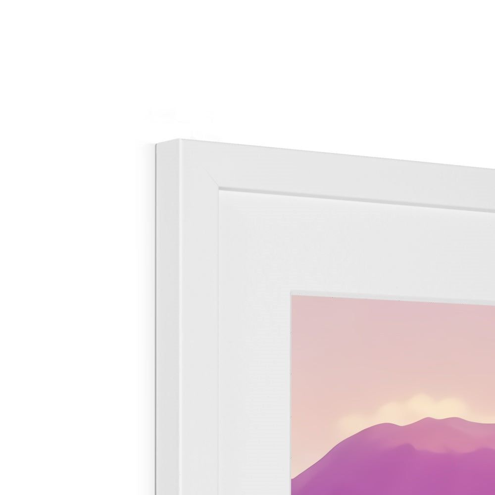 Retro Pink Canyon Framed and Mounted Print