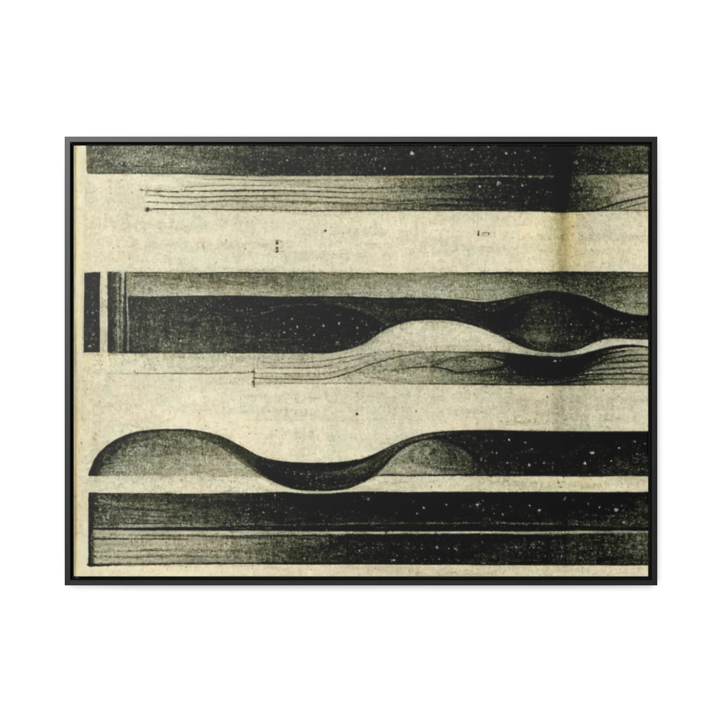 Tan and Black Stripes Abstract Framed Canvas
