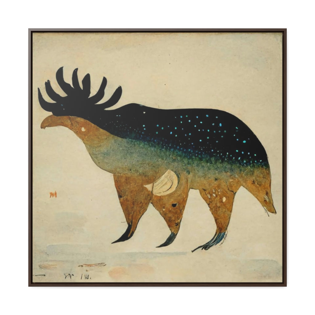 Elk Spirit Square Framed Canvas