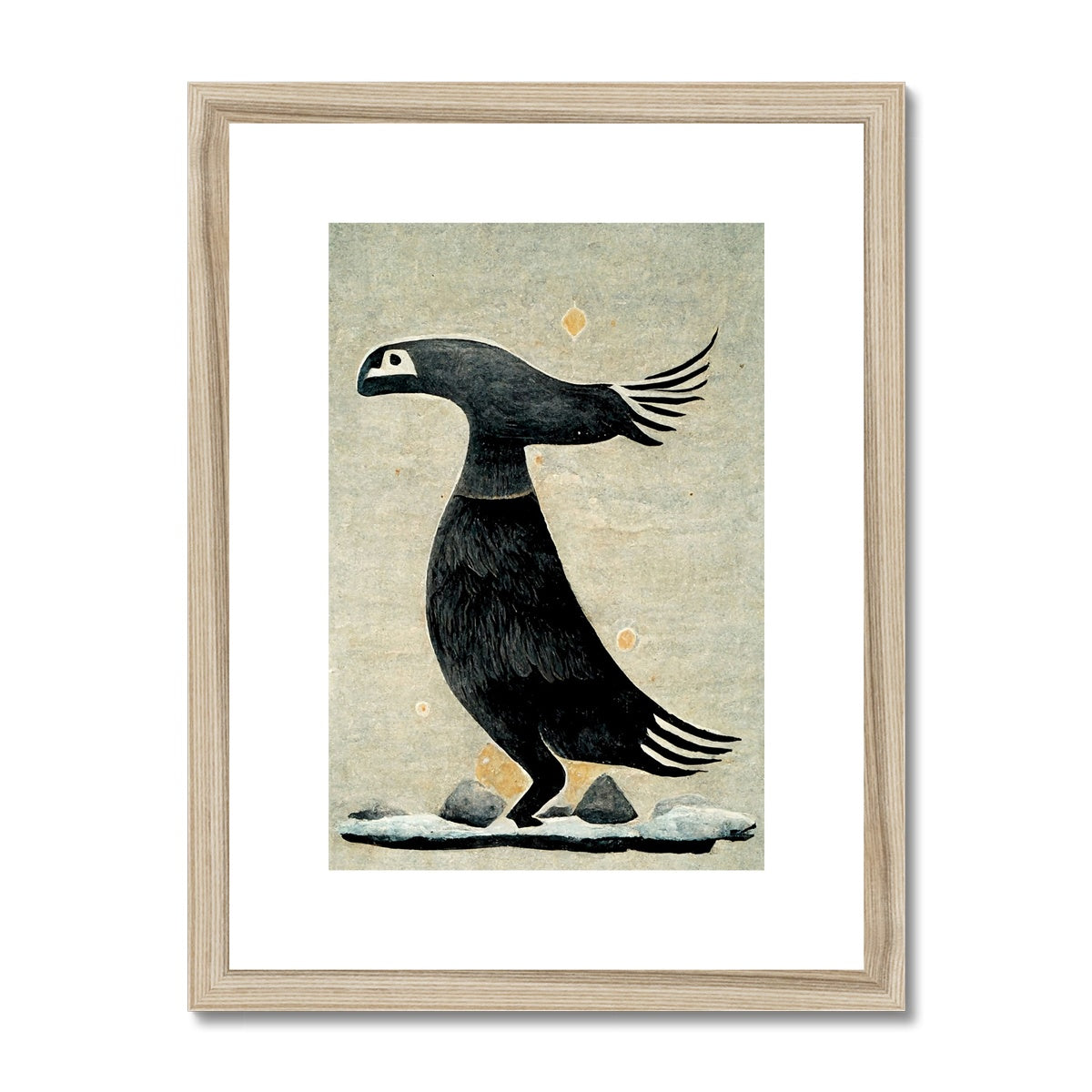 Double Raven Figure Framed & Mounted Print