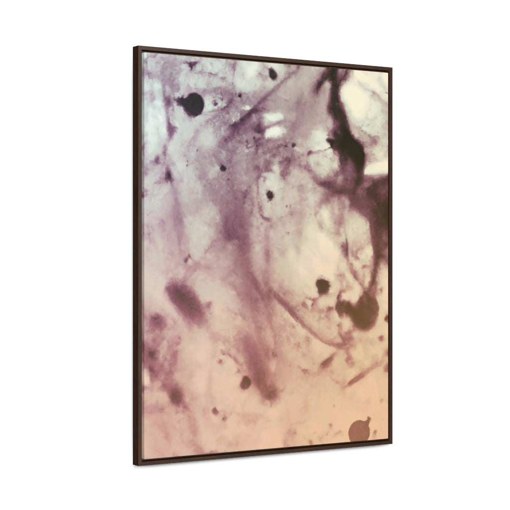 Peach and Purple Splatter Abstract Framed Canvas