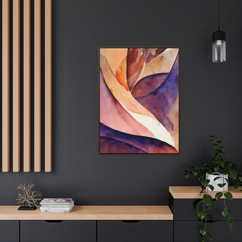 Purple and Pink Vapors Abstract Framed Canvas